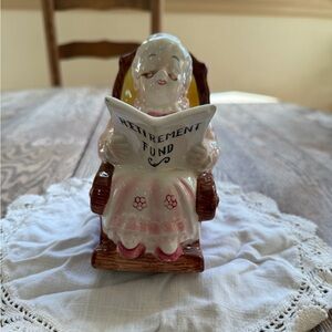 Vintage LEFTON Ceramic 'Retirement Fund' Piggy Bank